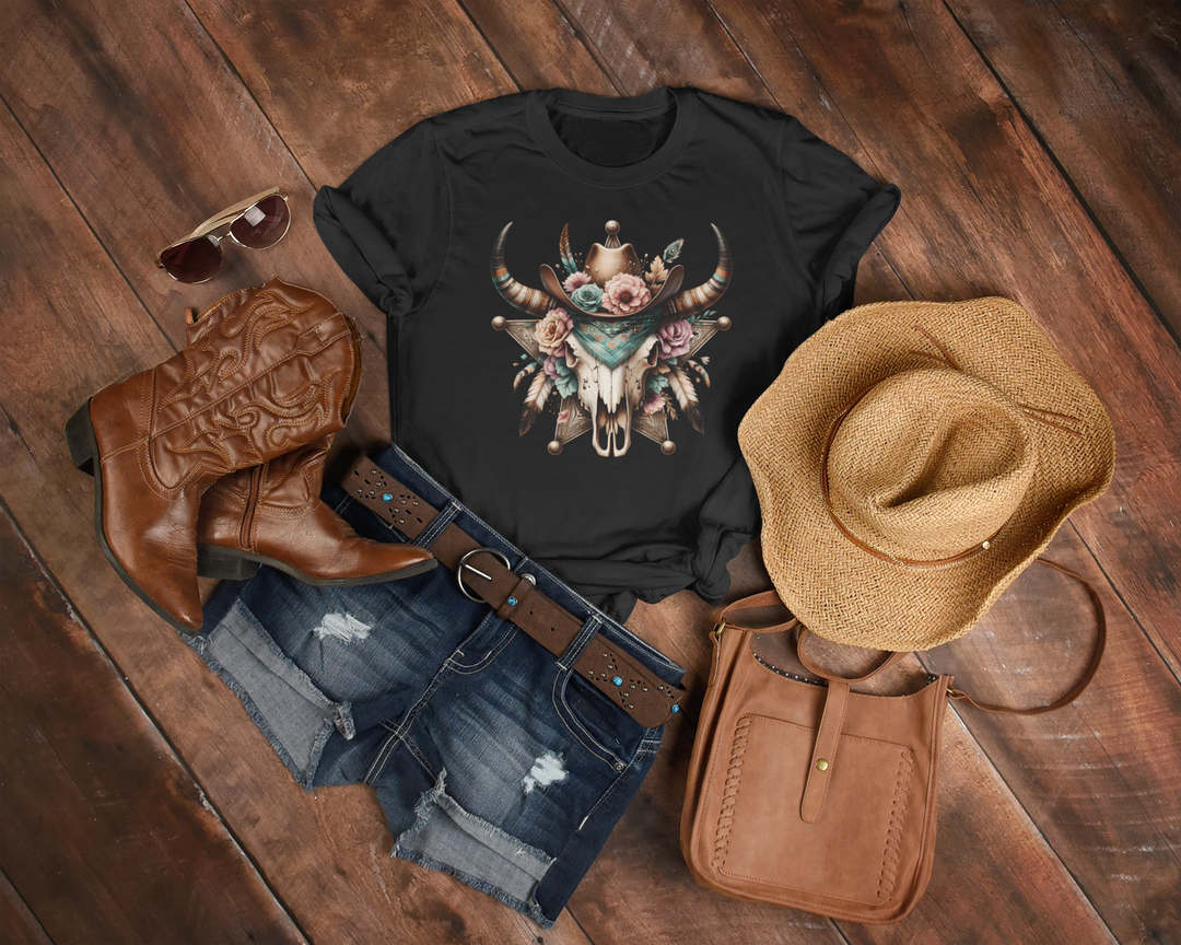 Women's Wild West and Feathers T-Shirt - [farm_afternoons]
