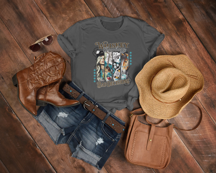 Womens Whiskey Cowboys and Bad Decisions