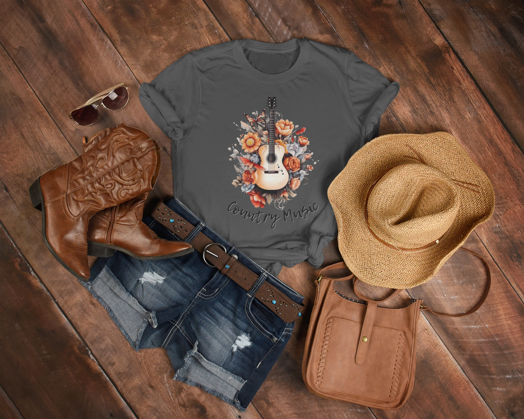 Women's Floral Country Music T-Shirt - [farm_afternoons]