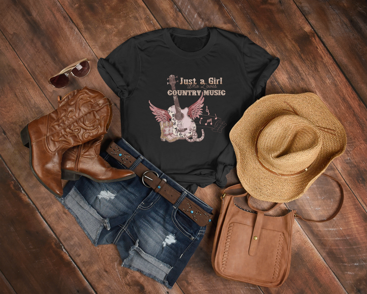 Women's Western Just a Girl T-Shirt - [farm_afternoons]