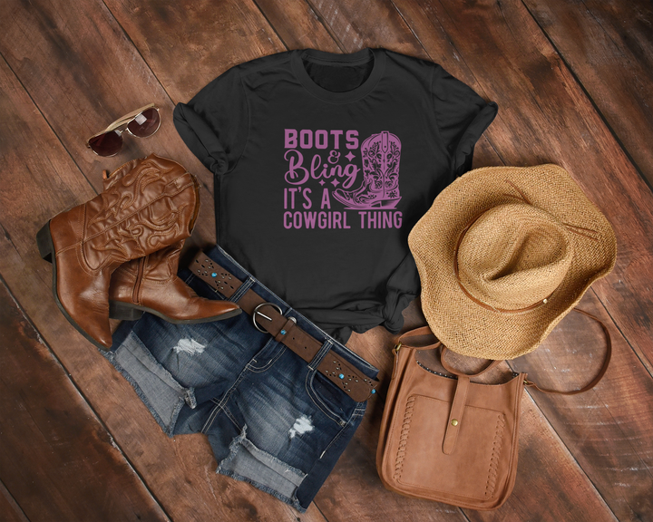 Women's Boots and Bling Tee - [farm_afternoons]