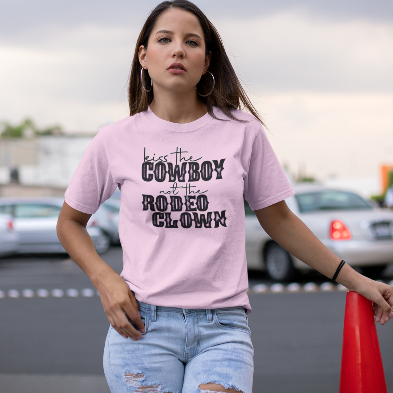 Women's Kiss The Cowboy T-Shirt - [farm_afternoons]