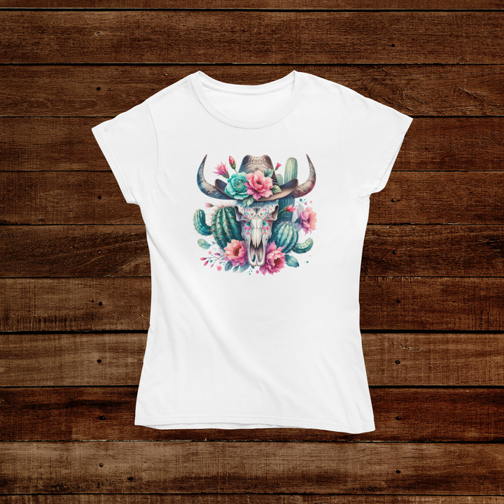 Womens Bull Skulls & Cactus Tee - [farm_afternoons]