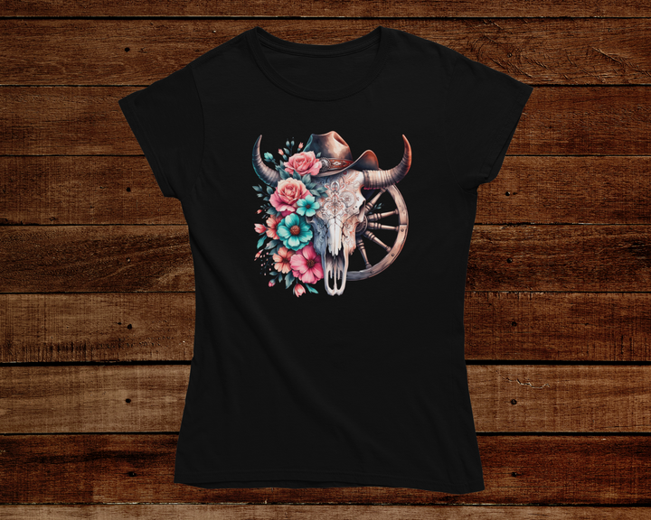 Women's Floral Wagon Wheel Tee - [farm_afternoons]