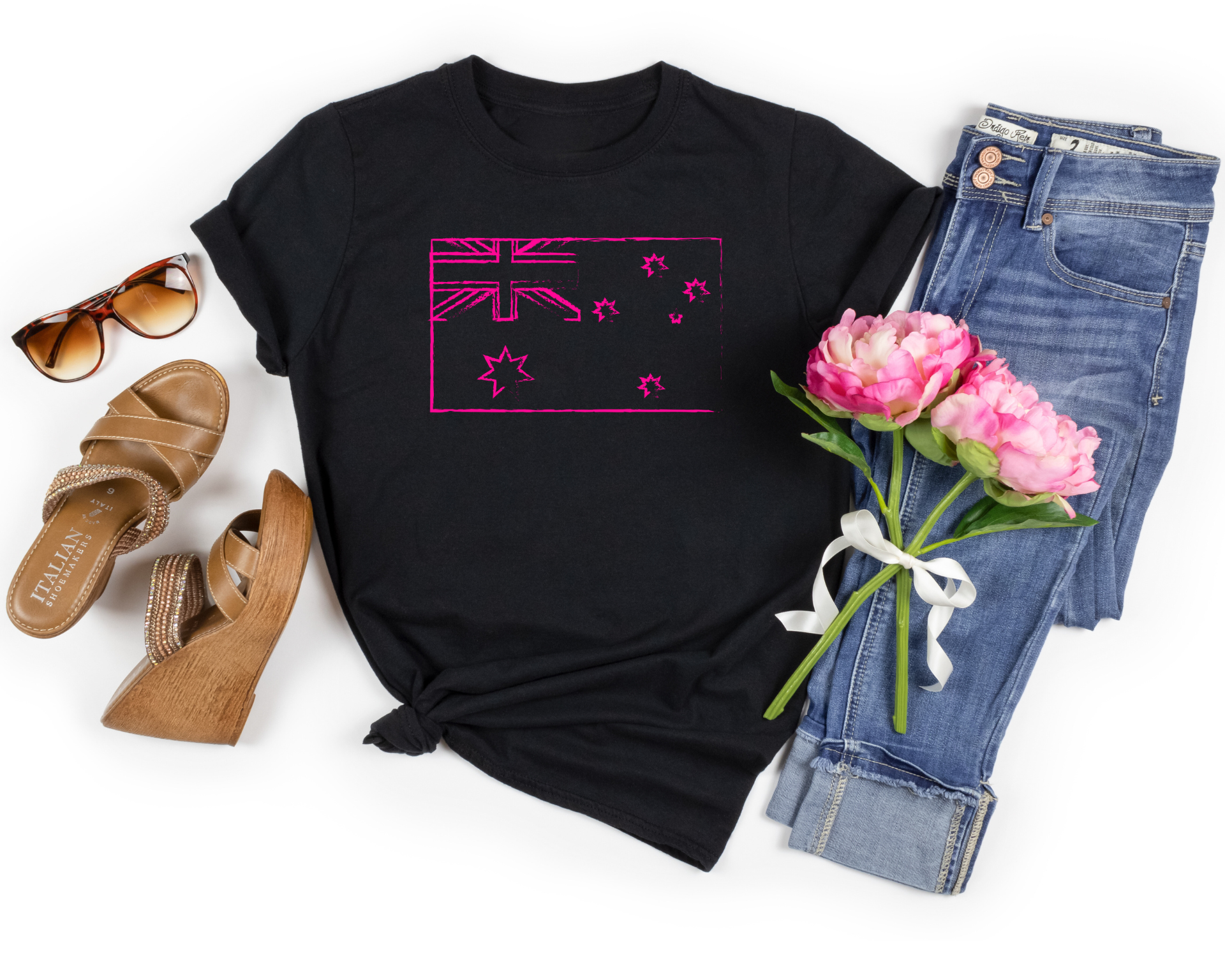 Pink Australia T-shirt - [farm_afternoons]