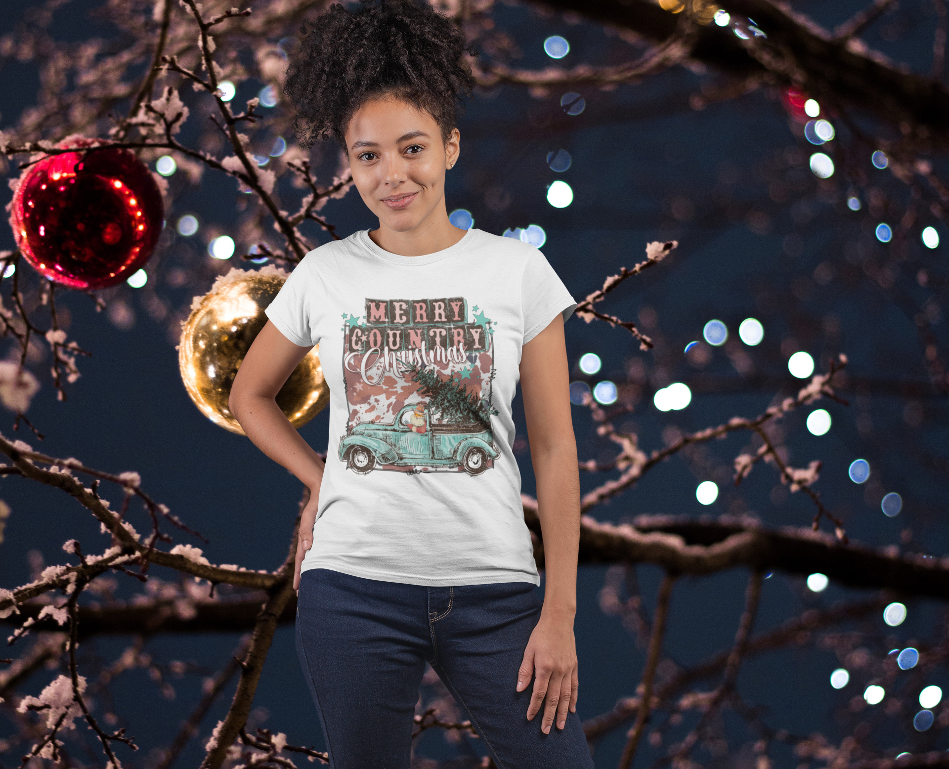 Merry Country Christmas T-shirt - [farm_afternoons]