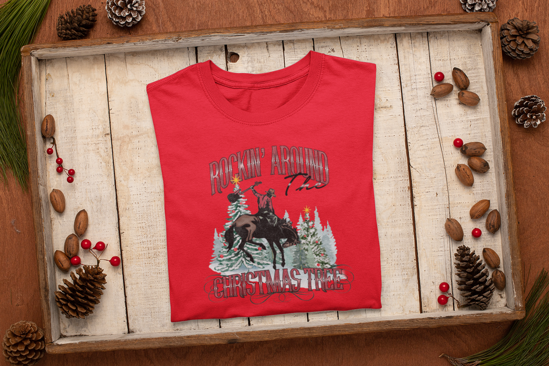 Womens Rockin Around The Christmas Tree T-shirt