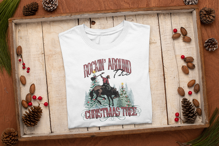 Womens Rockin Around The Christmas Tree T-shirt