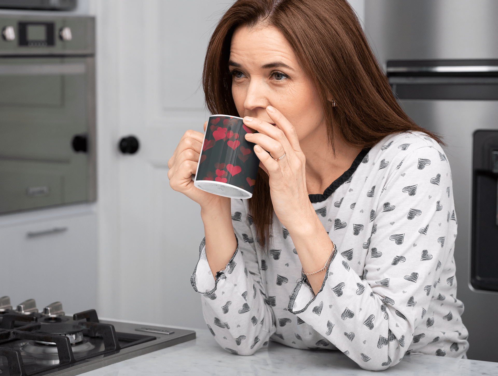 Red Hearts Mug - [farm_afternoons]