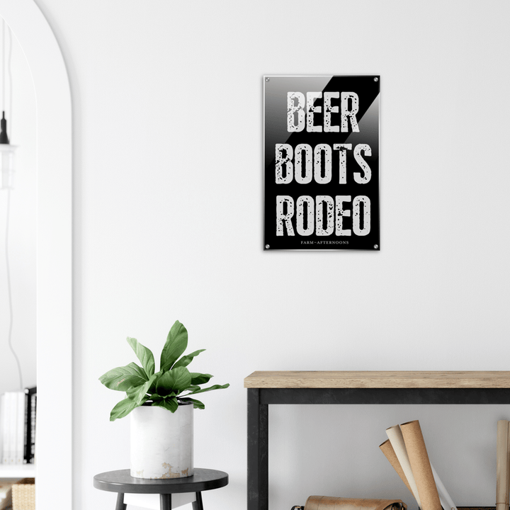 BEER BOOTS RODEO - Acrylic Print - [farm_afternoons]