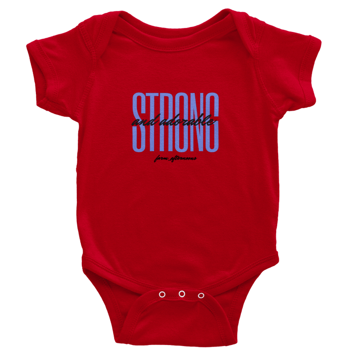 Blue Strong & Adorable - Baby Short Sleeve Onesies - [farm_afternoons]