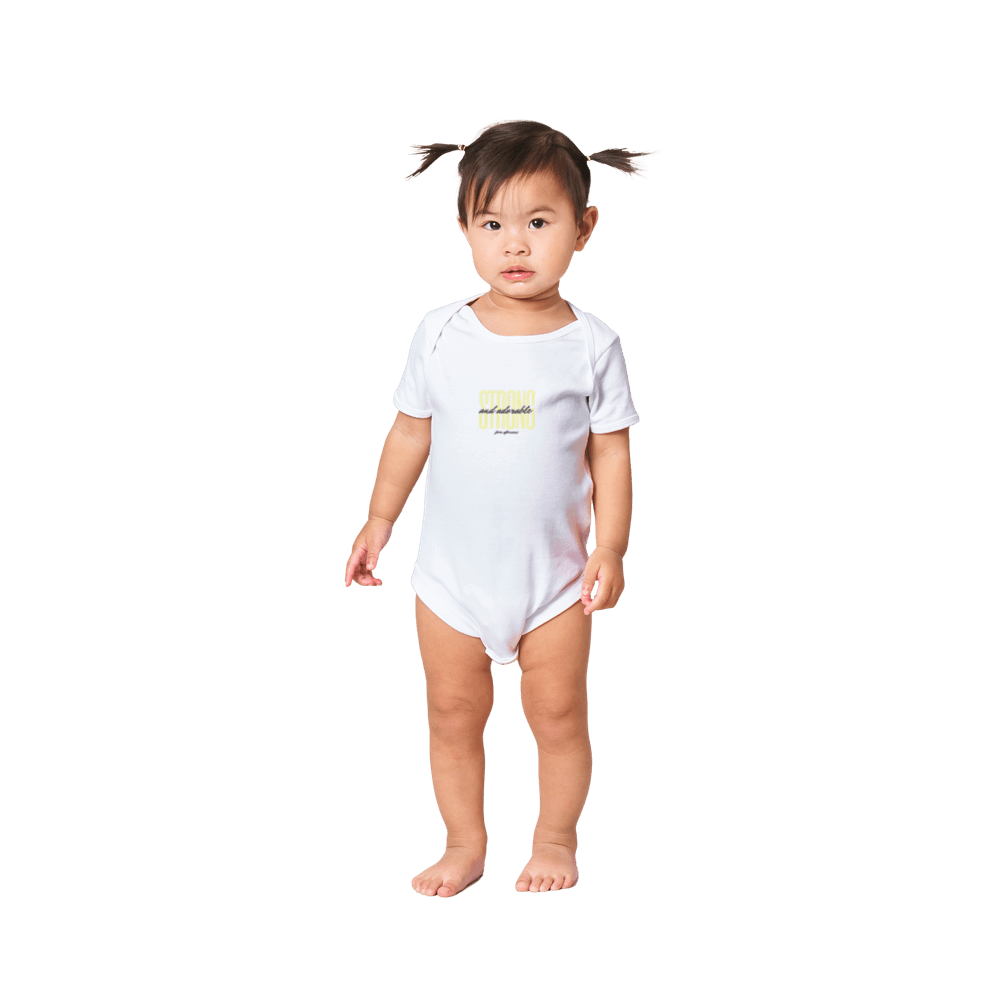 Yellow Strong and Adorable -  Baby Short Sleeve Onesies - [farm_afternoons]