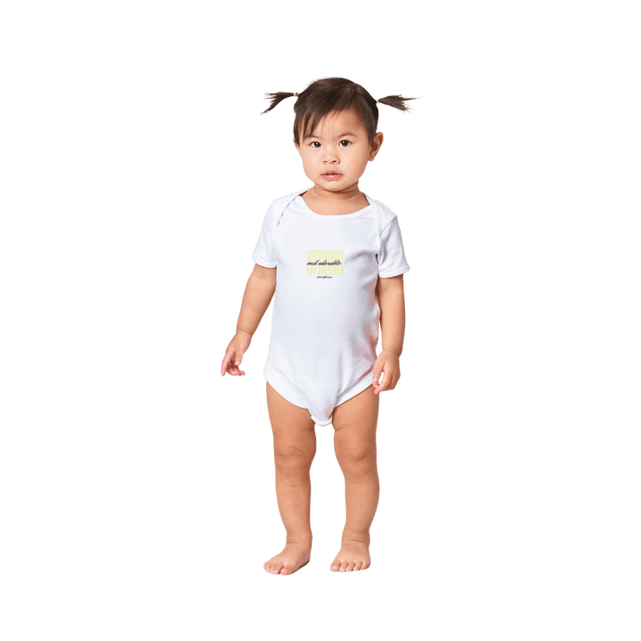 Yellow Strong and Adorable -  Baby Short Sleeve Onesies - [farm_afternoons]