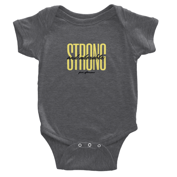 Yellow Strong and Adorable -  Baby Short Sleeve Onesies - [farm_afternoons]