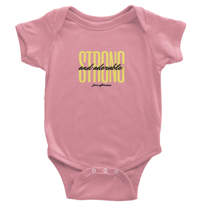 Yellow Strong and Adorable -  Baby Short Sleeve Onesies - [farm_afternoons]