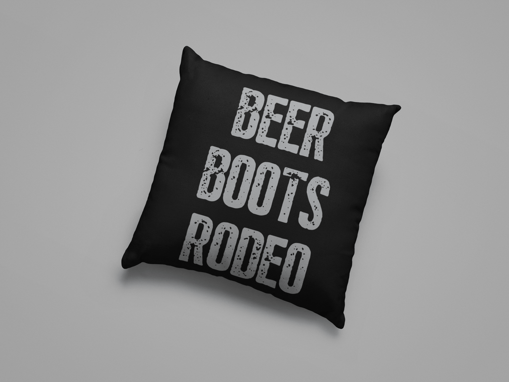 Beer Boots Rodeo Throw Pillow - [farm_afternoons]