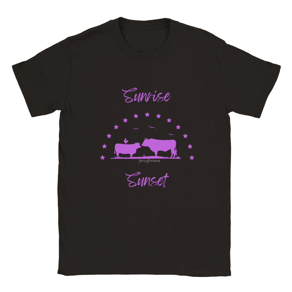 Girls Purple Sunrise Sunset - Classic Crewneck T-shirt - [farm_afternoons]