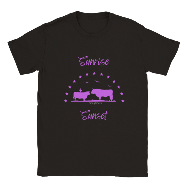 Girls Purple Sunrise Sunset - Classic Crewneck T-shirt - [farm_afternoons]