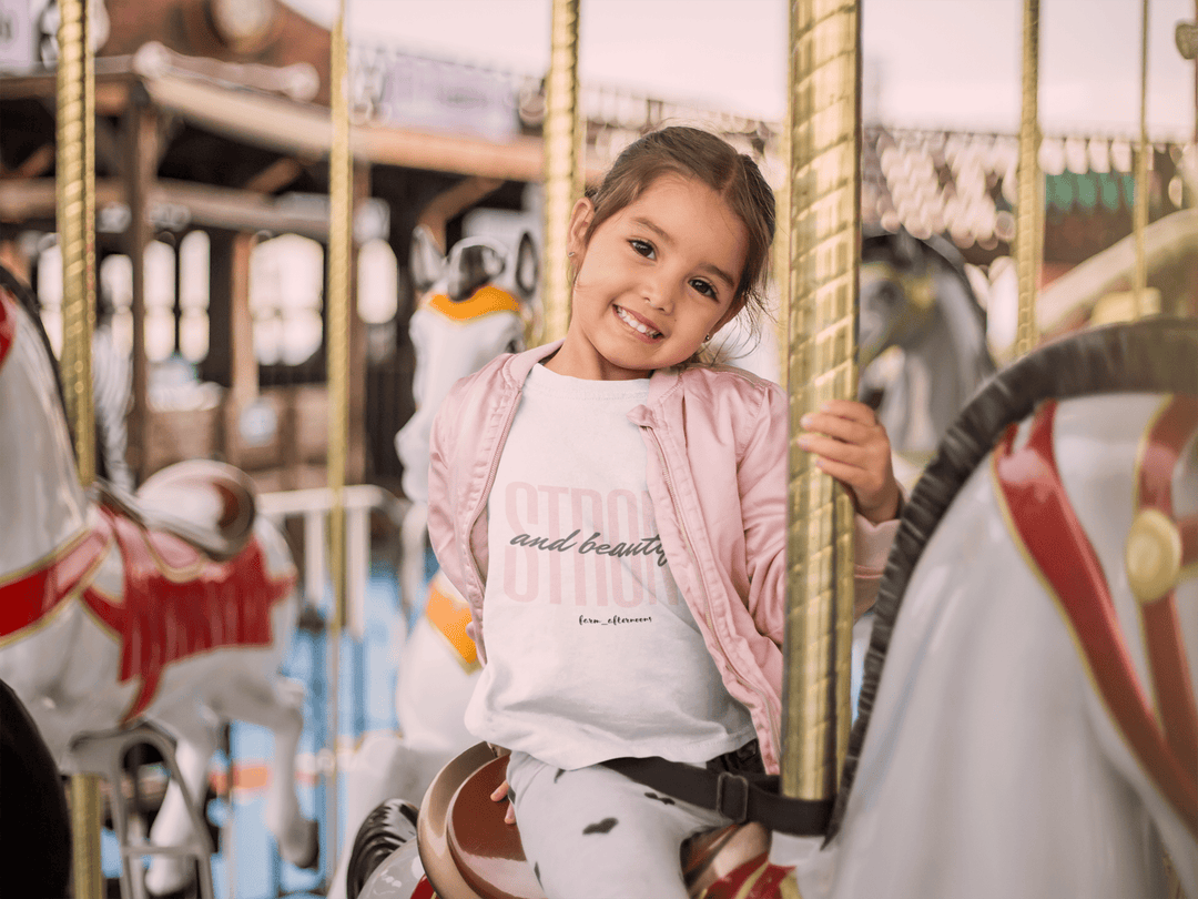 Girls Strong & Beautiful Crewneck T-shirt - [farm_afternoons]