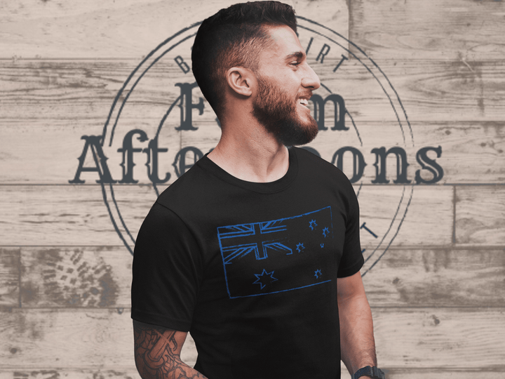 Men's Blue Australia T-shirt - [farm_afternoons]