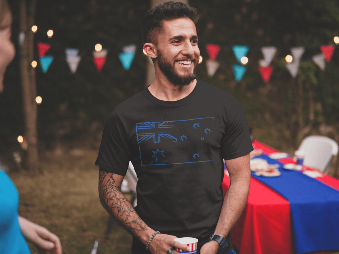 Men's Blue Australia T-shirt - [farm_afternoons]