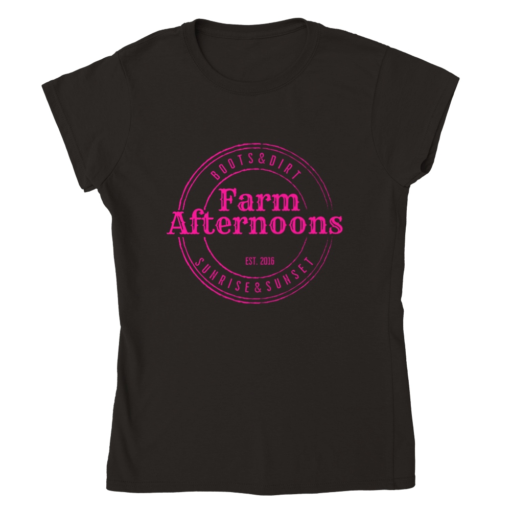 Womens Pink Brand  T-shirt - [farm_afternoons]