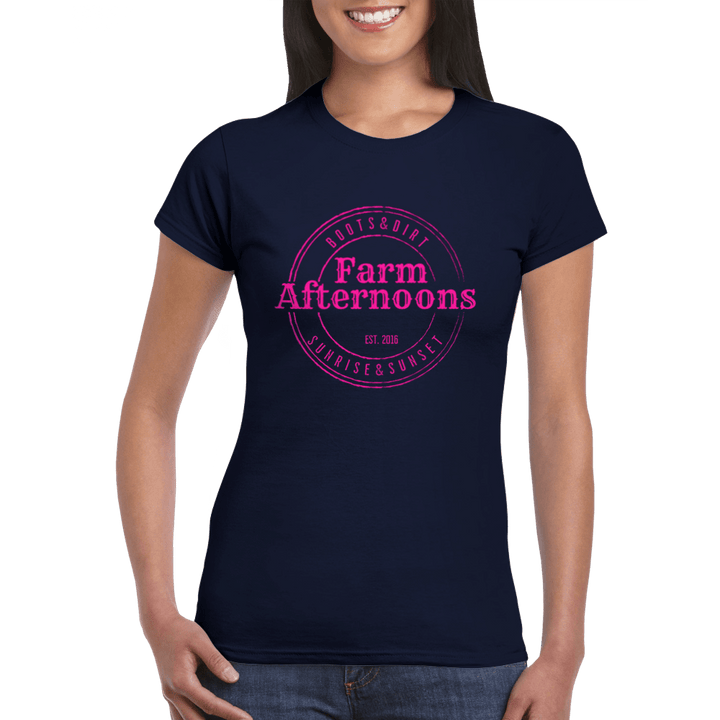 Womens Pink Brand  T-shirt - [farm_afternoons]