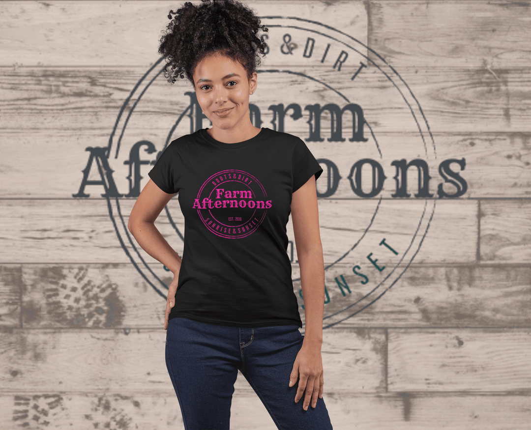 Womens Pink Brand  T-shirt - [farm_afternoons]