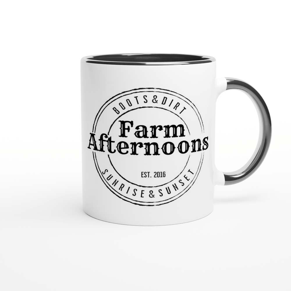 'Beer Boots Rodeo' -  11oz Ceramic Mug with Color Inside - [farm_afternoons]