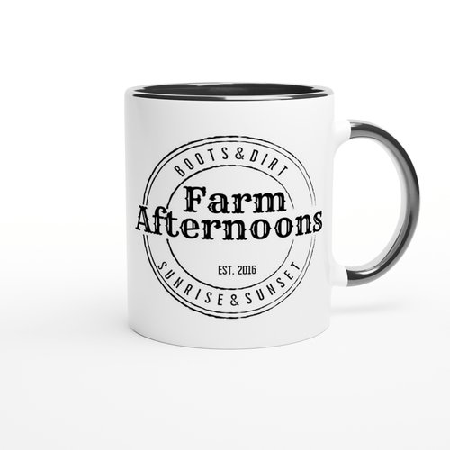 'Beer Boots Rodeo' -  11oz Ceramic Mug with Color Inside - [farm_afternoons]