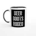 'Beer Boots Rodeo' -  11oz Ceramic Mug with Color Inside - [farm_afternoons]