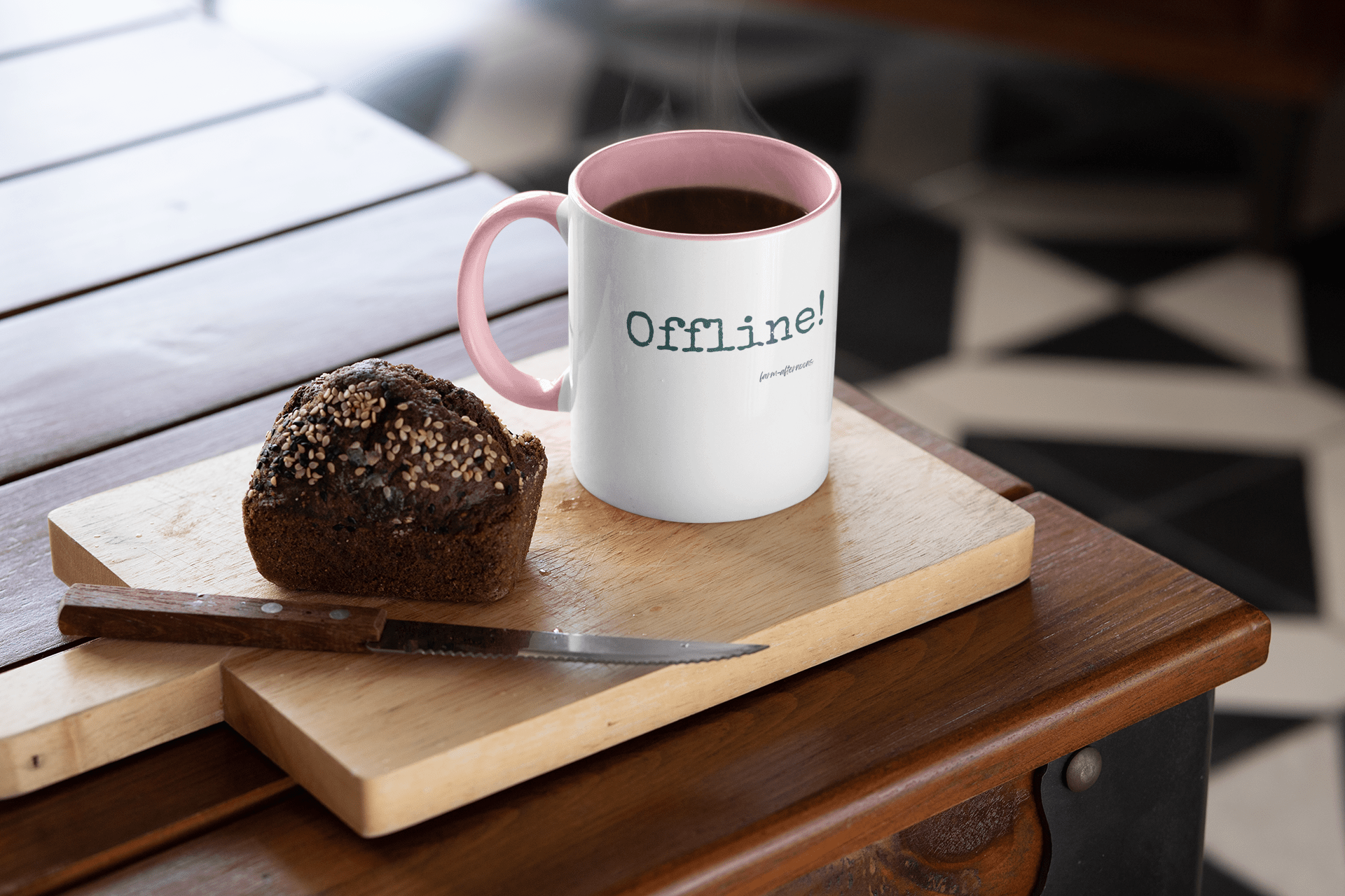 Offline! 11oz Ceramic Mug with Color Inside - [farm_afternoons]