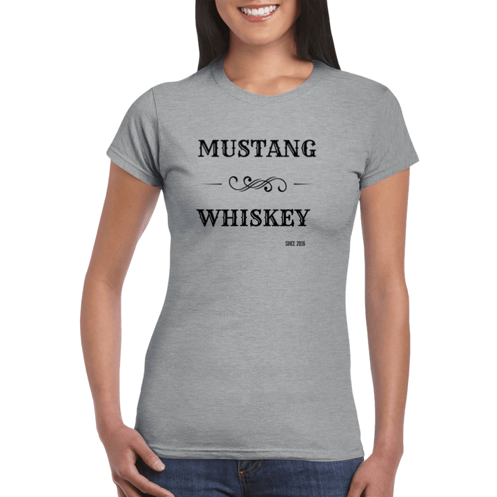 Women's White Mustang Whiskey T-shirt - [farm_afternoons]