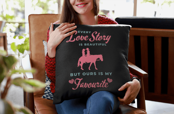 Every Love Story Throw Pillow - [farm_afternoons]