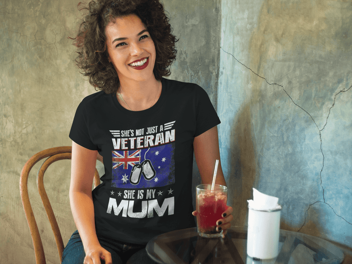 She's Not Just A Veteran T-shirt - [farm_afternoons]