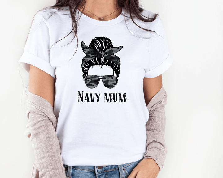 Women's Navy Mum T-shirt - [farm_afternoons]