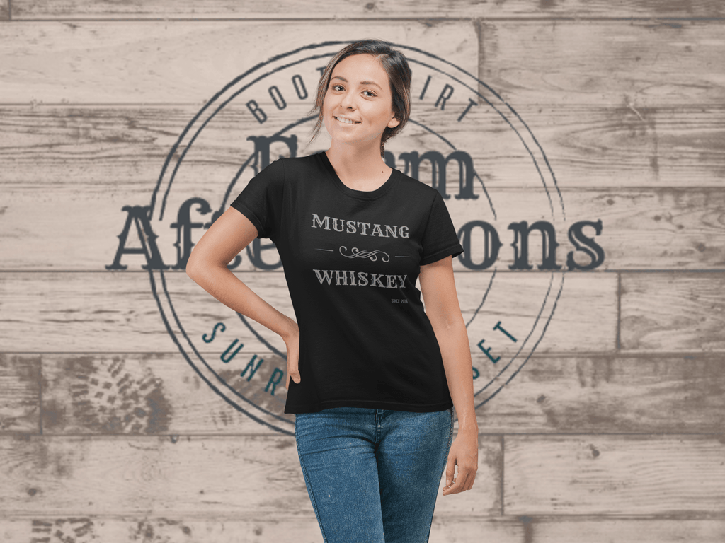 Women's Mustang Whiskey T-shirt - [farm_afternoons]