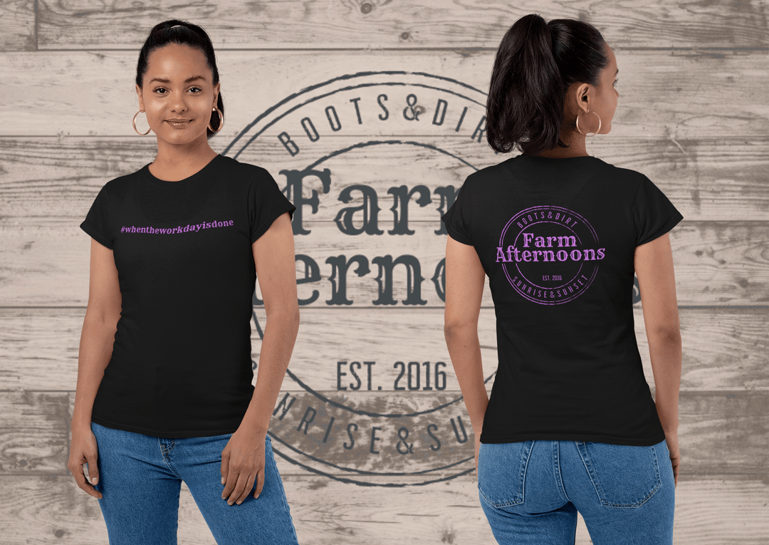 Women's Pink Merch T-shirt - [farm_afternoons]