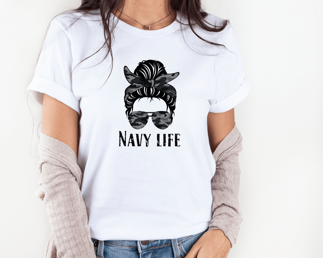 Women's Navy Life T-shirt - [farm_afternoons]