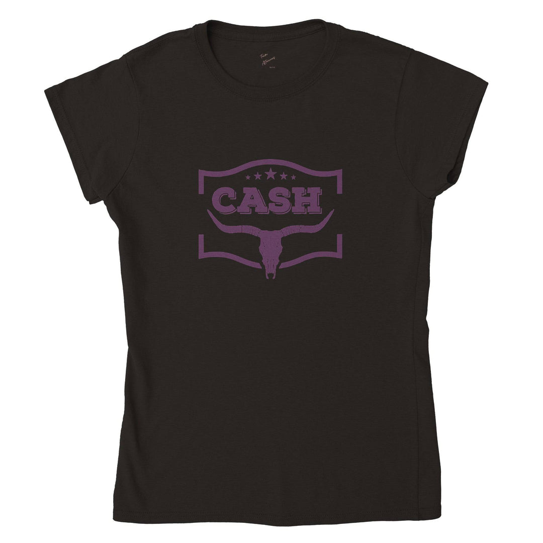 Womens  Purple Cash T-shirt - [farm_afternoons]