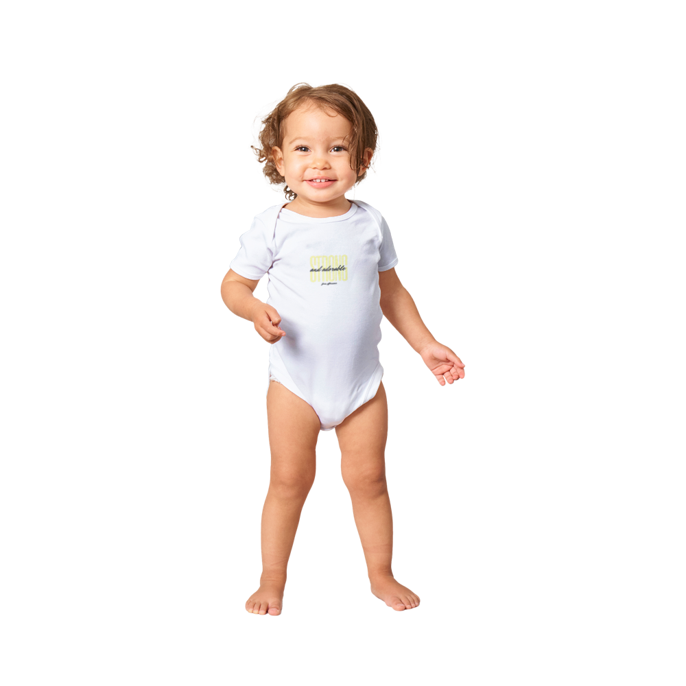 Yellow Strong and Adorable -  Baby Short Sleeve Onesies - [farm_afternoons]