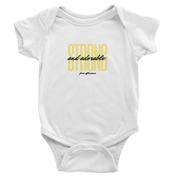 Yellow Strong and Adorable -  Baby Short Sleeve Onesies - [farm_afternoons]