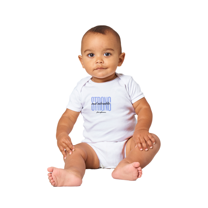 Blue Strong & Adorable - Baby Short Sleeve Onesies - [farm_afternoons]